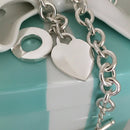 18" Tiffany & Co Silver Classic Blank Heart Tag Toggle Necklace in Silver-7