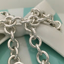 18" Tiffany & Co Silver Classic Blank Heart Tag Toggle Necklace in Silver-8