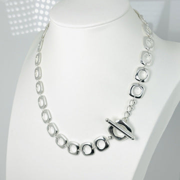 16.5" Cushion Pendant Toggle Necklace in Sterling Silver