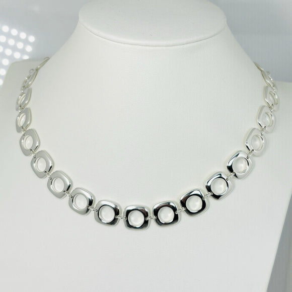 16.5" Cushion Pendant Toggle Necklace in Sterling Silver