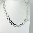 16.5" Cushion Pendant Toggle Necklace in Sterling Silver-4
