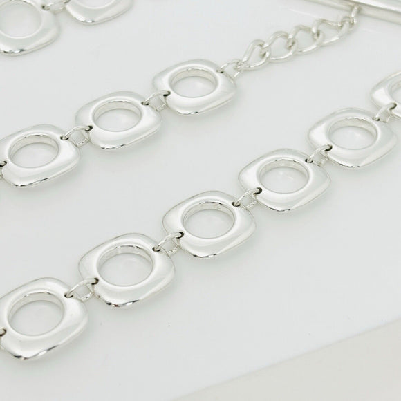 16.5" Cushion Pendant Toggle Necklace in Sterling Silver