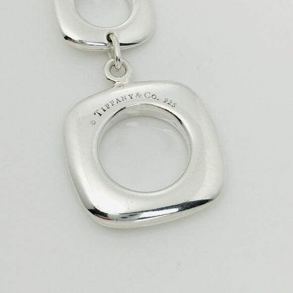 16.5" Cushion Pendant Toggle Necklace in Sterling Silver