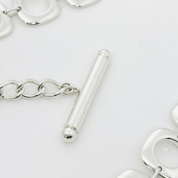 16.5" Cushion Pendant Toggle Necklace in Sterling Silver