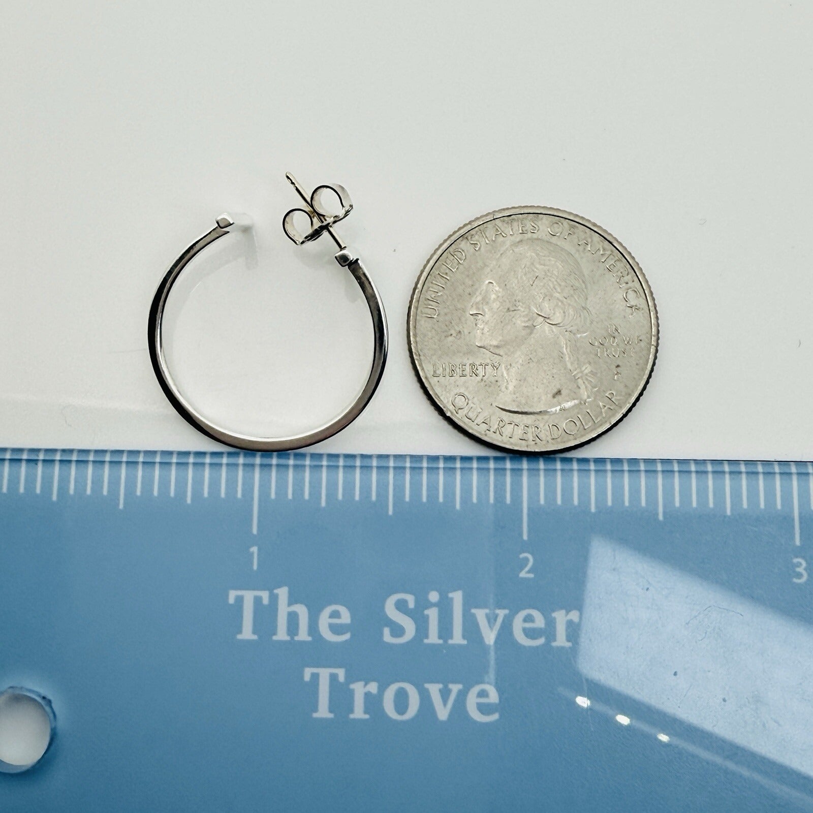 Tiffany T Square Wire Smile Medium 0.90" Hoop Earrings in Silver