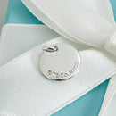 Tiffany Letter U Notes Alphabet Disc Charm Initial Pendant in Silver-4