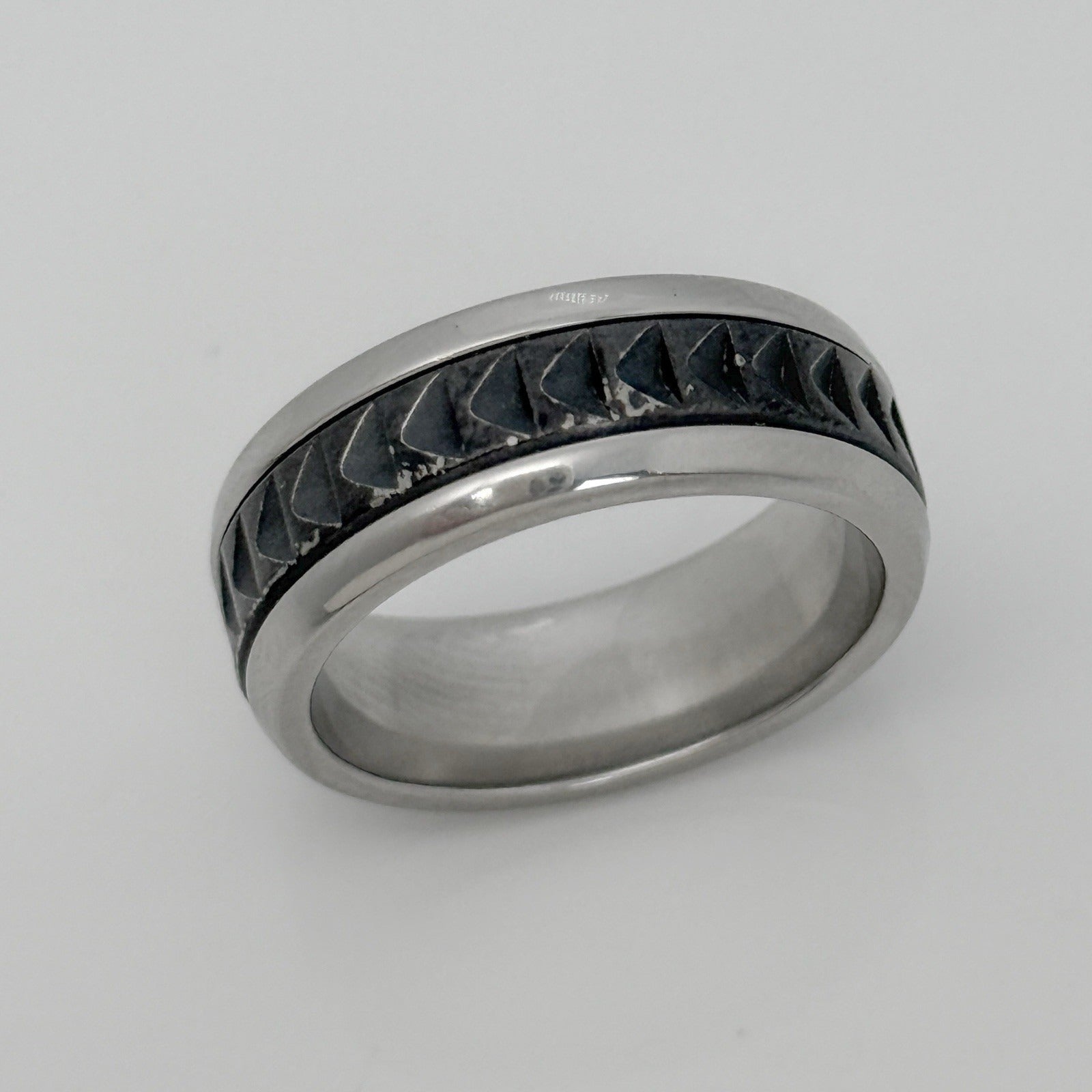 Size 9 Tiffany Caliper Ring Paloma Picasso Black Titanium Steel Mens Unisex
