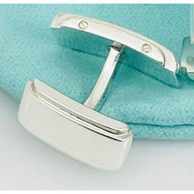 1 Tiffany Metropolis Cufflinks Lost Replacement in Sterling Silver Engravable