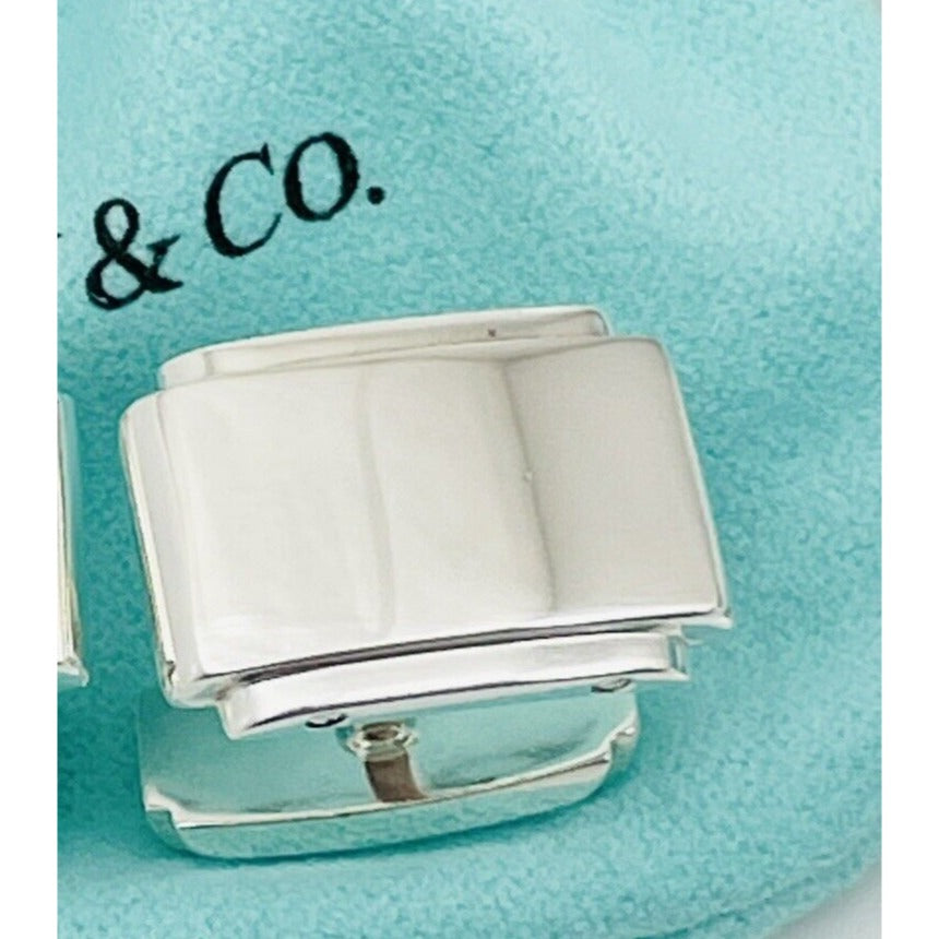 1 Tiffany Metropolis Cufflinks Lost Replacement in Sterling Silver Engravable - 0