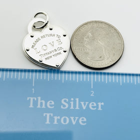 Please Return to Tiffany Love Studded Heart Tag Pendant or Charm