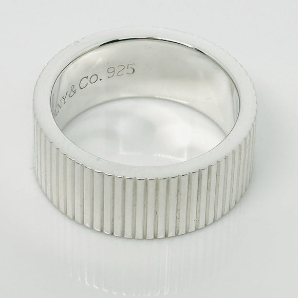 Size 4.5 Tiffany & Co Coin Edge Ring in Sterling Silver Mens Pinky Ring