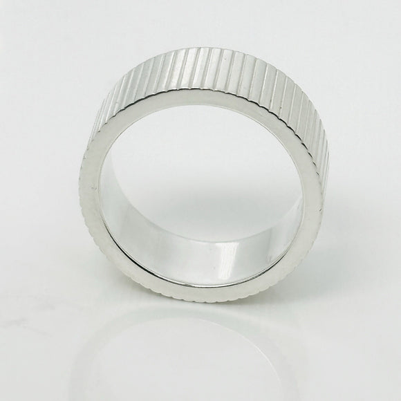 Size 4.5 Tiffany & Co Coin Edge Ring in Sterling Silver Mens Pinky Ring