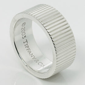 Size 4.5 Tiffany & Co Coin Edge Ring in Sterling Silver Mens Pinky Ring