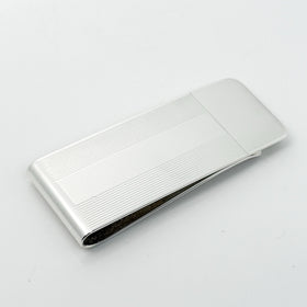 Tiffany & Co Machine Turned Pin Stripe Engravable ID Money Clip in Silver