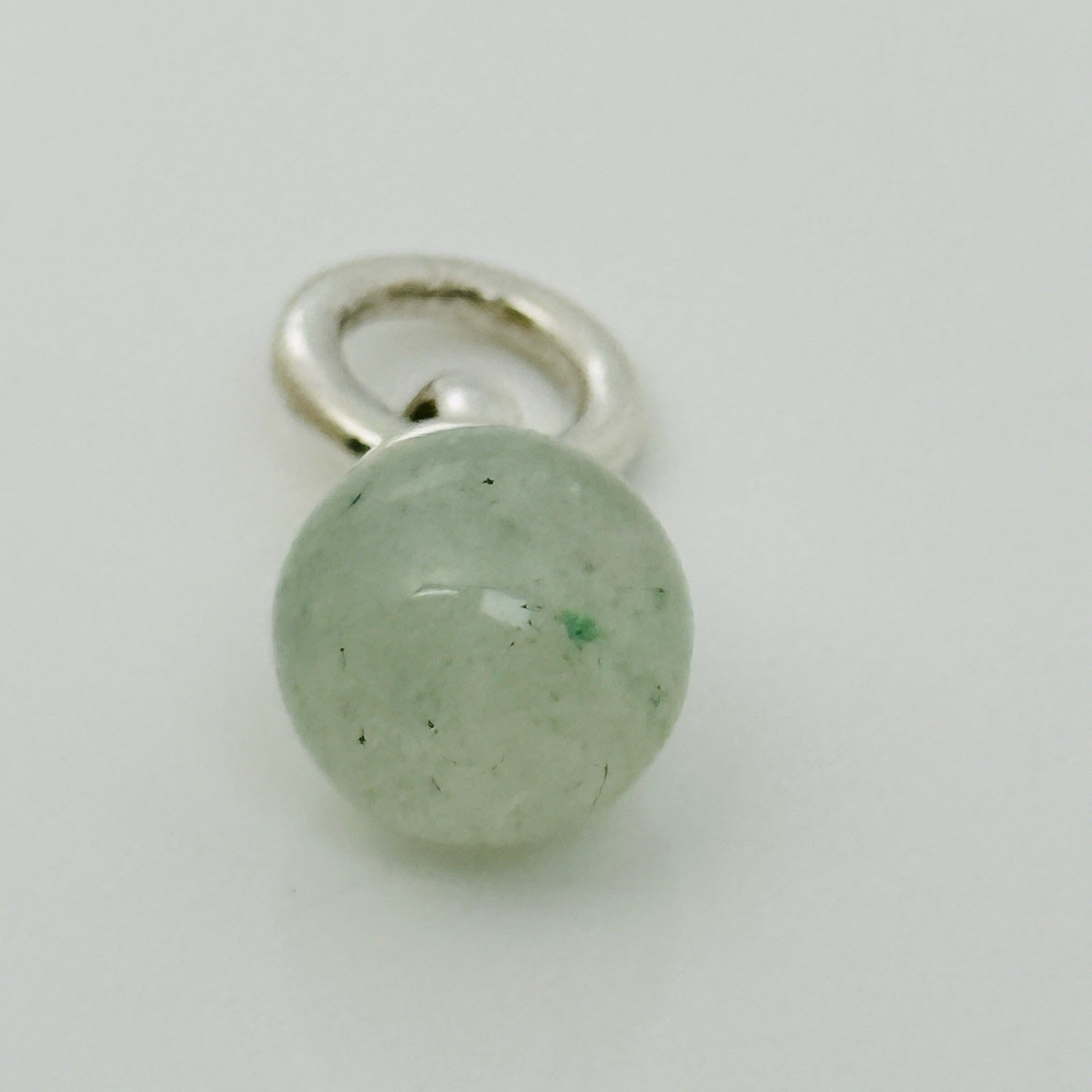 RARE Tiffany & Co Green Aventurine Fascination Ball Silver Charm Pendant