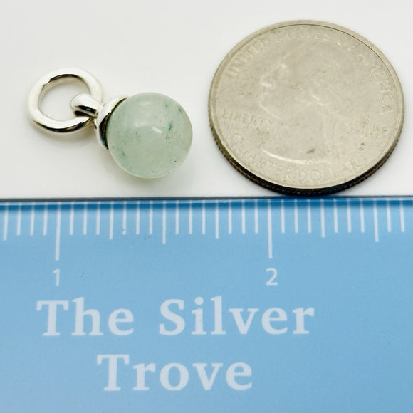 RARE Tiffany & Co Green Aventurine Fascination Ball Silver Charm Pendant