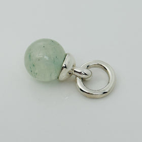 RARE Tiffany & Co Green Aventurine Fascination Ball Silver Charm Pendant