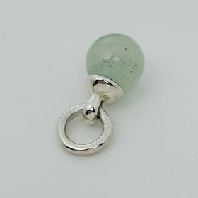 RARE Tiffany & Co Green Aventurine Fascination Ball Silver Charm Pendant - 0