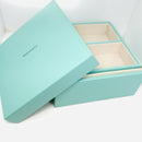 Tiffany & Co Large Blue Leather Jewelry Box Square Nesting Box-1