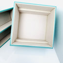 Tiffany & Co Large Blue Leather Jewelry Box Square Nesting Box-4