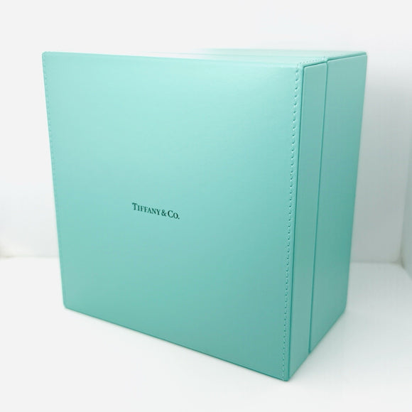 Tiffany & Co Large Blue Leather Jewelry Box Square Nesting Box