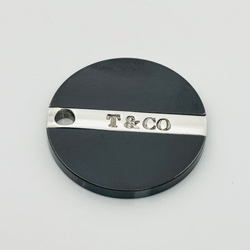 Tiffany T&CO Round Disc Black Pendant in Silver and Titanium Mens Unisex