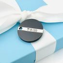 Tiffany T&CO Round Disc Black Pendant in Silver and Titanium Mens Unisex-2