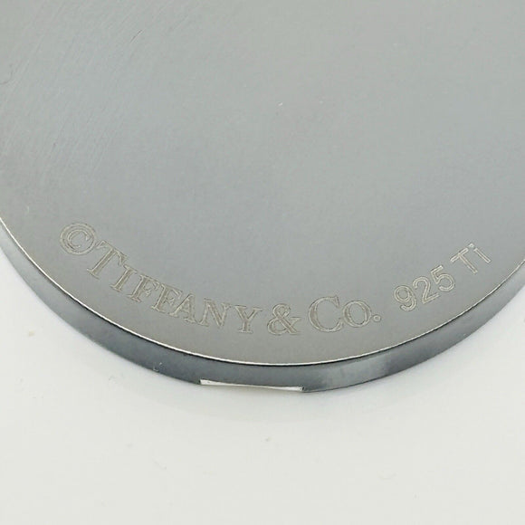 Tiffany T&CO Round Disc Black Pendant in Silver and Titanium Mens Unisex