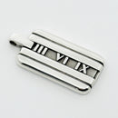 Tiffany & Co Atlas Dog Tag Pendant Roman Numerals Mens Unisex-1
