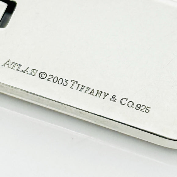 Tiffany & Co Atlas Dog Tag Pendant Roman Numerals Mens Unisex