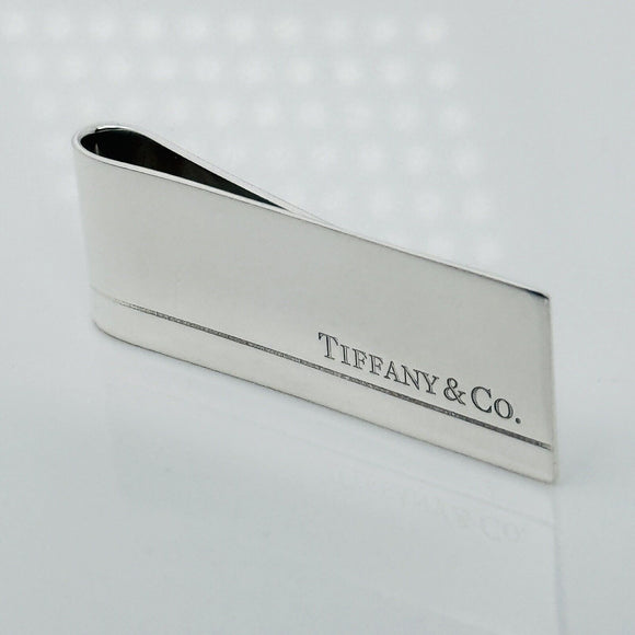 Tiffany Classic Stripe Money Clip in Sterling Silver Engravable