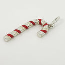 Tiffany & Co Candy Cane Candycane Charm in and Red Enamel and Sterling Silver-4