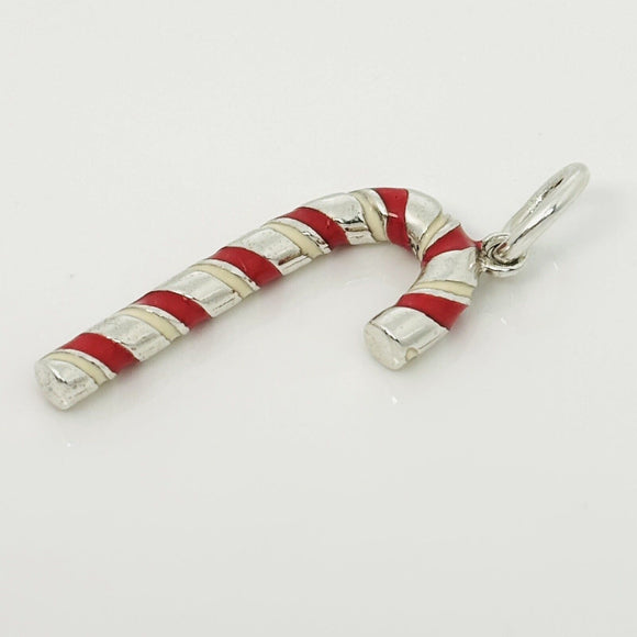 Tiffany & Co Candy Cane Candycane Charm in and Red Enamel and Sterling Silver