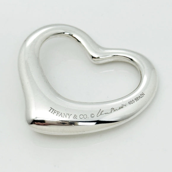 Tiffany Open Heart Pendant XL Extra Large 1.4" 35mm Jumbo by Elsa Peretti