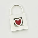 Tiffany & Co Heart Padlock Charm Or Pendant in Red Enamel and Sterling Silver-1