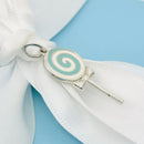 Tiffany Blue Lollipop Candy Charm or Pendant in Blue Enamel and Sterling Silver-3