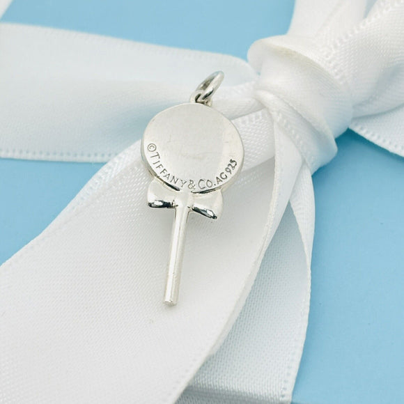 Tiffany Blue Lollipop Candy Charm or Pendant in Blue Enamel and Sterling Silver
