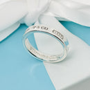 Size 8 Tiffany & Co 1837 Ring Narrow Concave in Sterling Silver-1