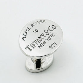 Return to Tiffany Oval Cufflink in Sterling Silver 1 Single Replacement For Lost