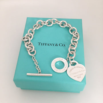 Large 8.5" Please Return to Tiffany Heart Tag Toggle Charm Bracelet NEW VERSION - 0