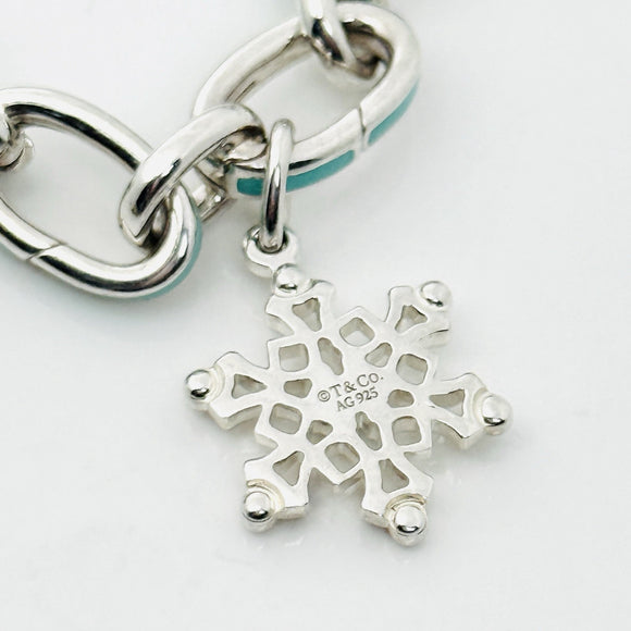 Tiffany Christmas Charm Bracelet Blue Enamel Tree, Mittens, Penguin, Cupcake Box