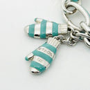 Tiffany Christmas Charm Bracelet Blue Enamel Tree, Mittens, Penguin, Cupcake Box-3