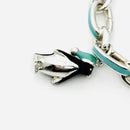 Tiffany Christmas Charm Bracelet Blue Enamel Tree, Mittens, Penguin, Cupcake Box-6