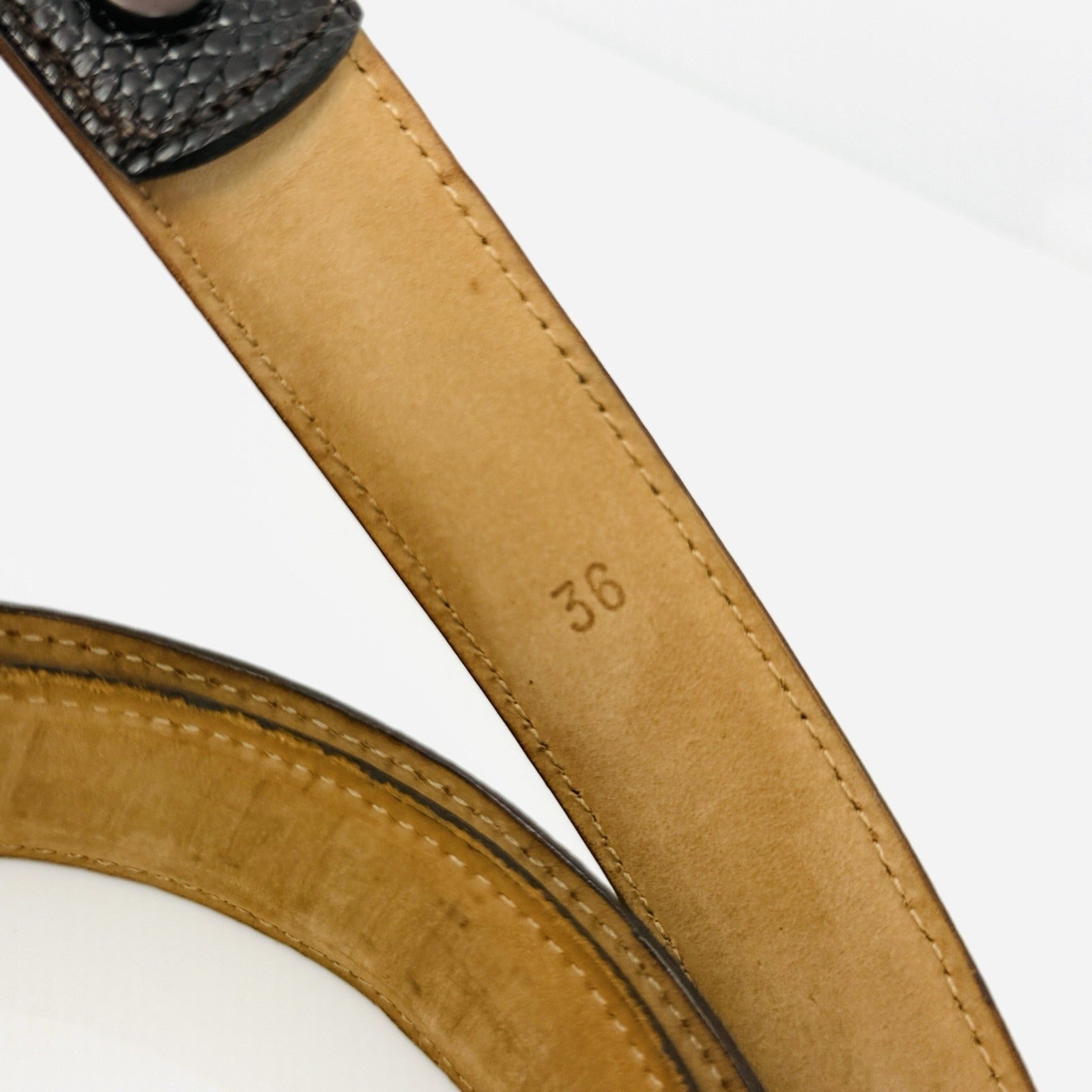Tiffany Genuine Brown Lizard Leather Mens Belt Size 36