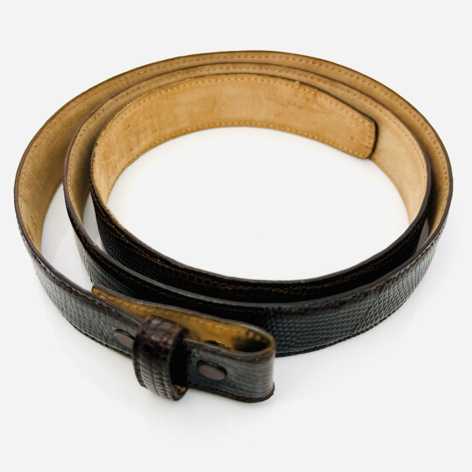 Tiffany Genuine Brown Lizard Leather Mens Belt Size 36