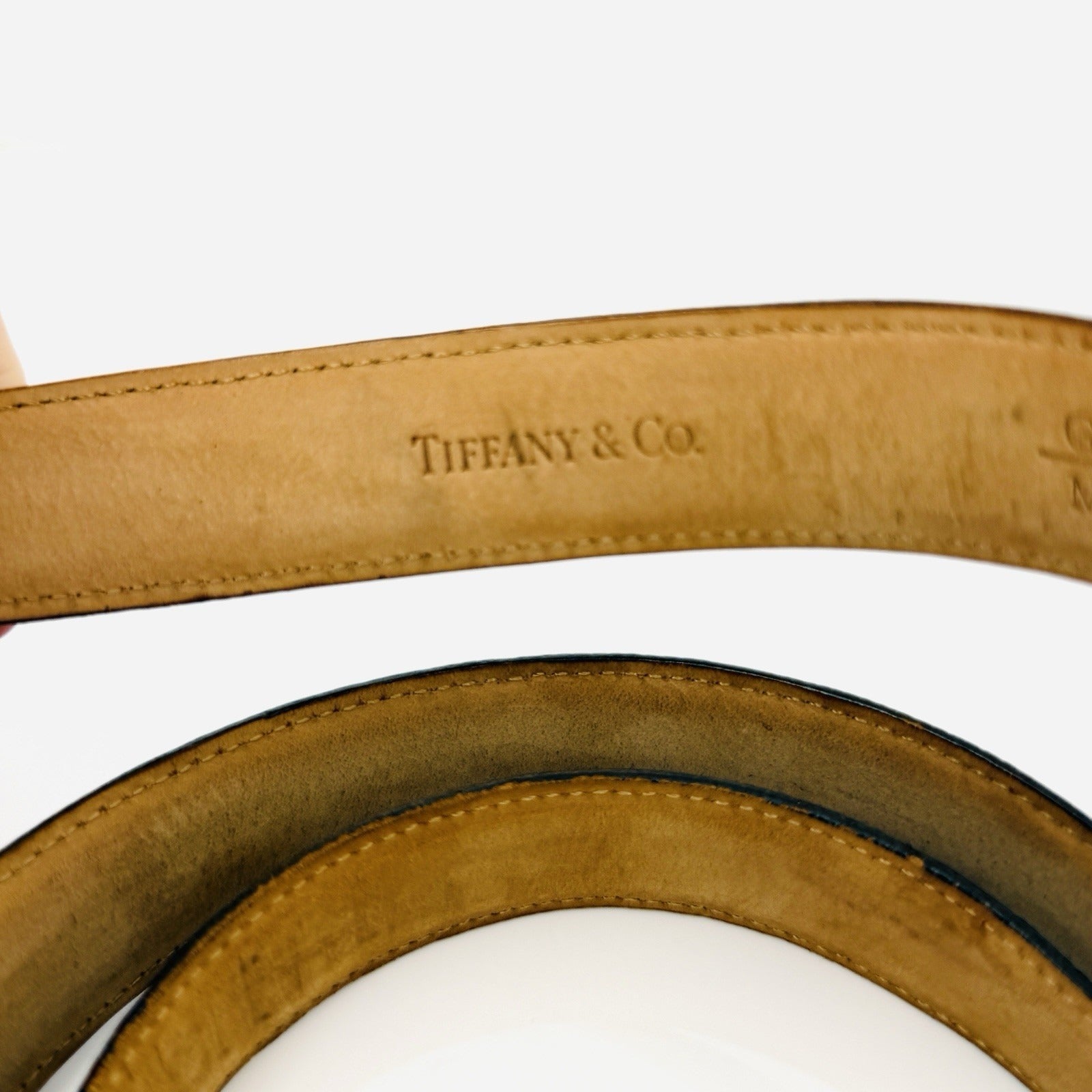 Tiffany Genuine Brown Lizard Leather Mens Belt Size 36