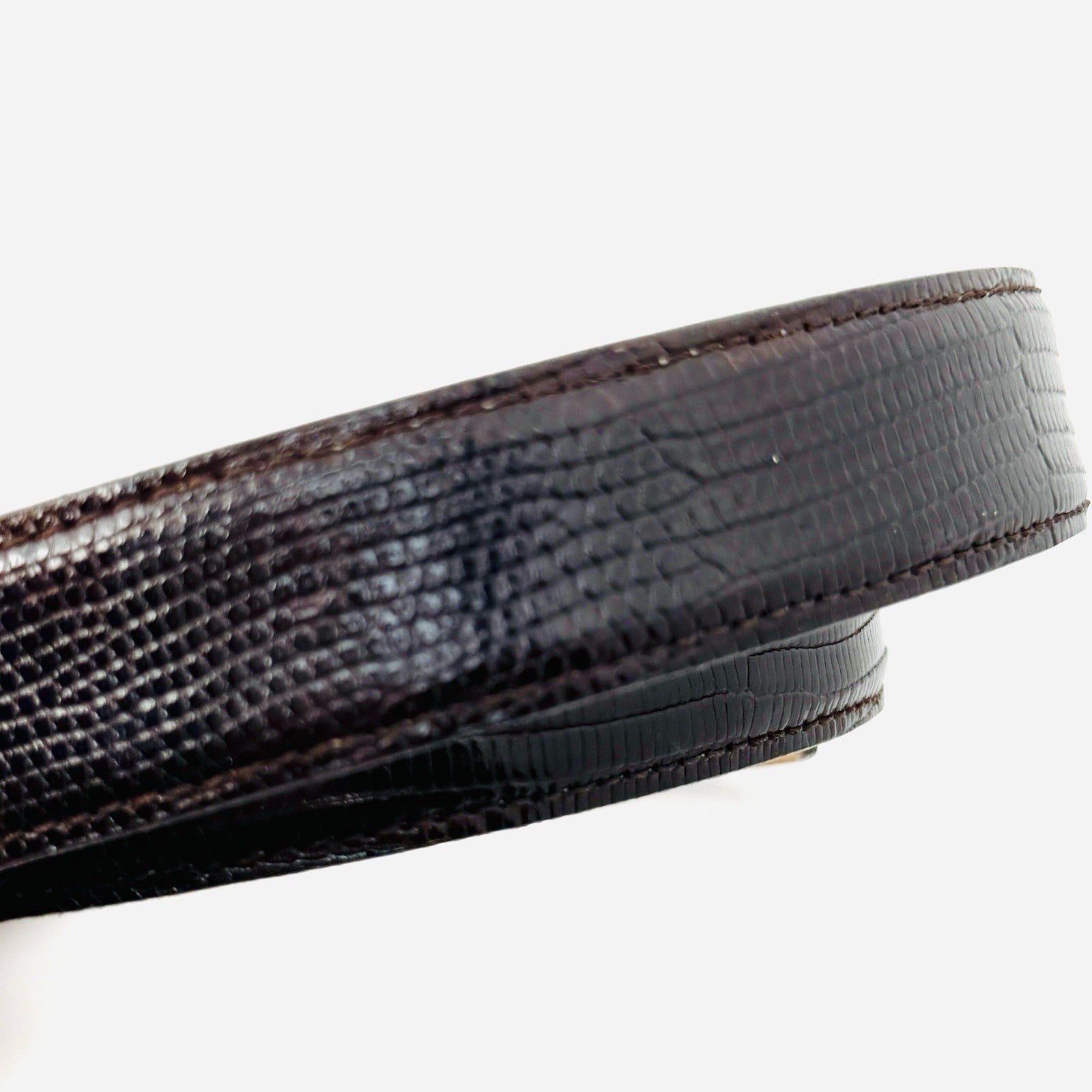 Tiffany Genuine Brown Lizard Leather Mens Belt Size 36