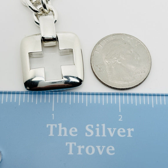 22" Tiffany & Co Mens Roman Cross Necklace in Silver Large Link Plus Size