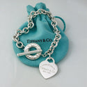 8.5" Please Return to Tiffany & Co Heart Tag Toggle Charm Bracelet - 1