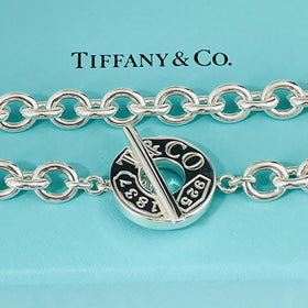 20" Tiffany 1837 Circle Clasp Toggle Necklace in Sterling Silver